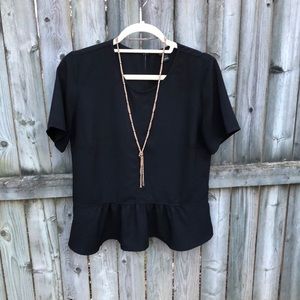 Ann Taylor Peplum Blouse with ruffled bottom